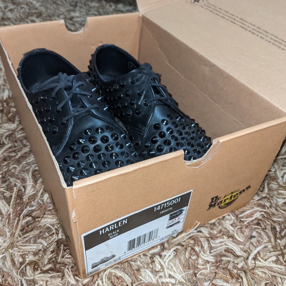 Dr Martens Harlem Black Noir Smooth Punk Y2K